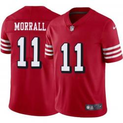 Red Throwback Earl Morrall 49ers Jersey Custom Sewn-on Patches Mens Womens Youth