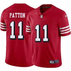 Red Throwback Quinton Patton 49ers Jersey Custom Sewn-on Patches Mens Womens Youth