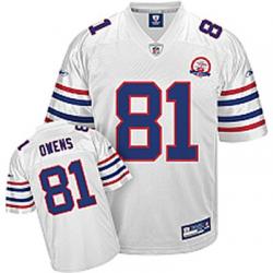 Terrell Owens Buffalo Football Jersey - Buffalo #81 Football Jersey(Full White With 50th patch)