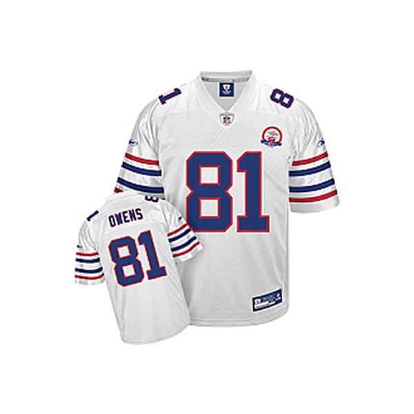 Terrell Owens Buffalo Football Jersey - Buffalo #81 Football Jersey(Full White With 50th patch)