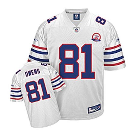 Terrell Owens Buffalo Football Jersey - Buffalo #81 Football Jersey(Full White With 50th patch)