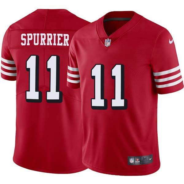 Red Throwback Steve Spurrier 49ers Jersey Custom Sewn-on Patches Mens Womens Youth