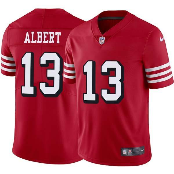 Red Throwback Frankie Albert 49ers Jersey Custom Sewn-on Patches Mens Womens Youth