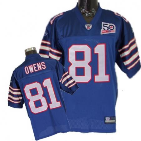 Terrell Owens Buffalo Football Jersey - Buffalo #81 Football Jersey(Light Blue 50th)