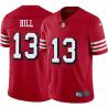 Red Throwback Shaun Hill 49ers Jersey Custom Sewn-on Patches Mens Womens Youth