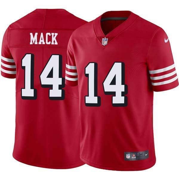 Red Throwback Austin Mack 49ers Jersey Custom Sewn-on Patches Mens Womens Youth