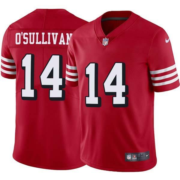 Red Throwback J.T. O'Sullivan 49ers Jersey Custom Sewn-on Patches Mens Womens Youth