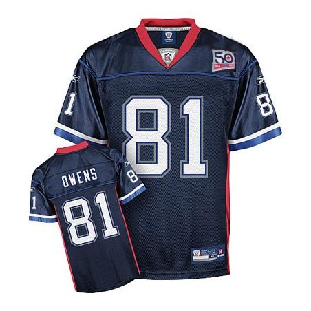 Terrell Owens Buffalo Football Jersey - Buffalo #81 Football Jersey(Navy 50th)