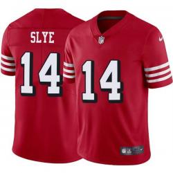 Red Throwback Joey Slye 49ers Jersey Custom Sewn-on Patches Mens Womens Youth