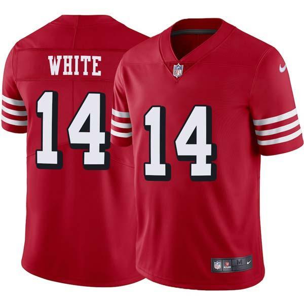 Red Throwback Kevin White 49ers Jersey Custom Sewn-on Patches Mens Womens Youth