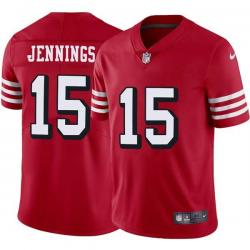 Red Throwback Jauan Jennings 49ers Jersey Custom Sewn-on Patches Mens Womens Youth