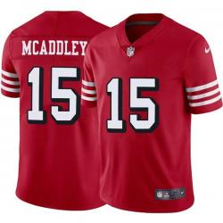 Red Throwback Jason McAddley 49ers Jersey Custom Sewn-on Patches Mens Womens Youth