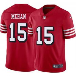 Red Throwback Lamar McHan 49ers Jersey Custom Sewn-on Patches Mens Womens Youth