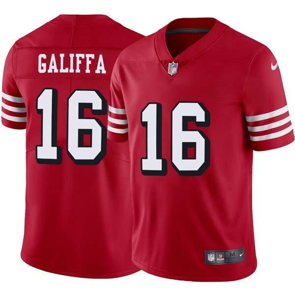 Red Throwback Arnie Galiffa 49ers Jersey Custom Sewn-on Patches Mens Womens Youth