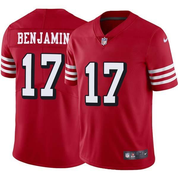 Red Throwback Travis Benjamin 49ers Jersey Custom Sewn-on Patches Mens Womens Youth