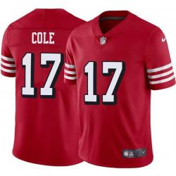 Red Throwback Matt Cole 49ers Jersey Custom Sewn-on Patches Mens Womens Youth