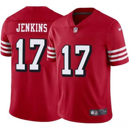 Red Throwback A.J. Jenkins 49ers Jersey Custom Sewn-on Patches Mens Womens Youth