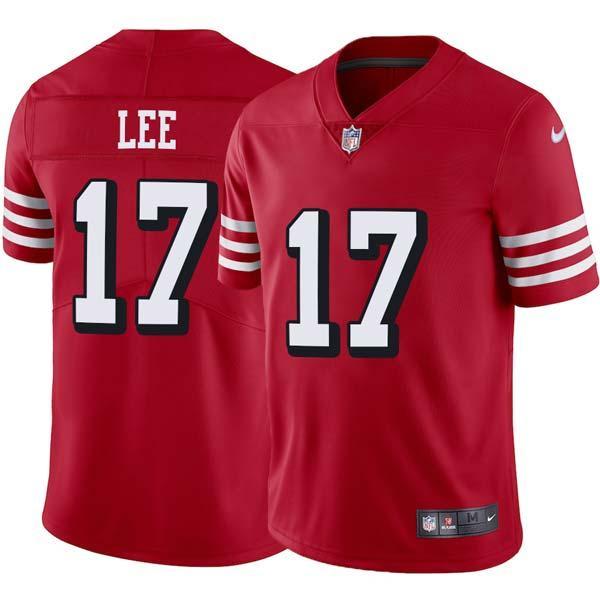 Red Throwback Kevin Lee 49ers Jersey Custom Sewn-on Patches Mens Womens Youth