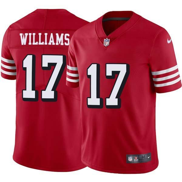 Red Throwback Brandon Williams 49ers Jersey Custom Sewn-on Patches Mens Womens Youth