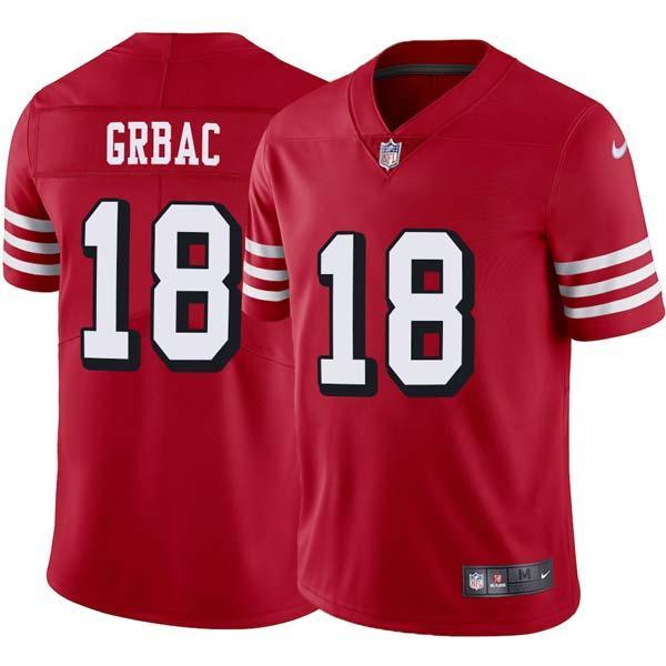 Red Throwback Elvis Grbac 49ers Jersey Custom Sewn-on Patches Mens Womens Youth