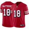 Red Throwback Jordan Matthews 49ers Jersey Custom Sewn-on Patches Mens Womens Youth