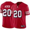 Red Throwback Kenneth Acker 49ers Jersey Custom Sewn-on Patches Mens Womens Youth