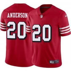 Red Throwback Terry Anderson 49ers Jersey Custom Sewn-on Patches Mens Womens Youth