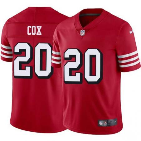 Red Throwback Perrish Cox 49ers Jersey Custom Sewn-on Patches Mens Womens Youth