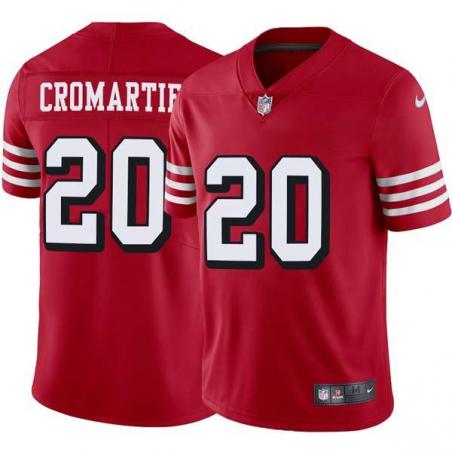 Red Throwback Marcus Cromartie 49ers Jersey Custom Sewn-on Patches Mens Womens Youth