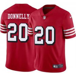 Red Throwback George Donnelly 49ers Jersey Custom Sewn-on Patches Mens Womens Youth