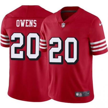 Red Throwback James Owens 49ers Jersey Custom Sewn-on Patches Mens Womens Youth