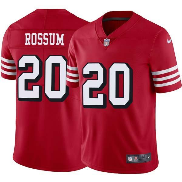 Red Throwback Allen Rossum 49ers Jersey Custom Sewn-on Patches Mens Womens Youth