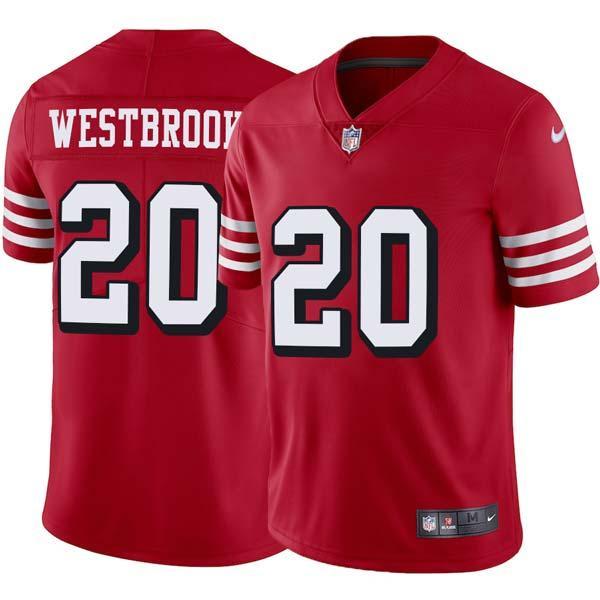 Red Throwback Brian Westbrook 49ers Jersey Custom Sewn-on Patches Mens Womens Youth