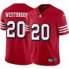 Red Throwback Brian Westbrook 49ers Jersey Custom Sewn-on Patches Mens Womens Youth