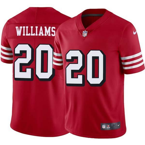 Red Throwback Madieu Williams 49ers Jersey Custom Sewn-on Patches Mens Womens Youth