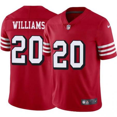 Red Throwback Madieu Williams 49ers Jersey Custom Sewn-on Patches Mens Womens Youth