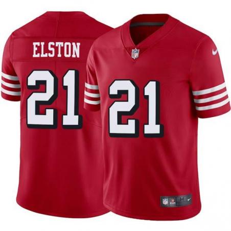 Red Throwback Dutch Elston 49ers Jersey Custom Sewn-on Patches Mens Womens Youth