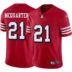 Red Throwback R.W. McQuarters 49ers Jersey Custom Sewn-on Patches Mens Womens Youth