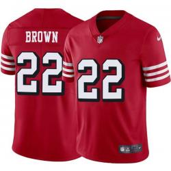 Red Throwback Ray Brown 49ers Jersey Custom Sewn-on Patches Mens Womens Youth