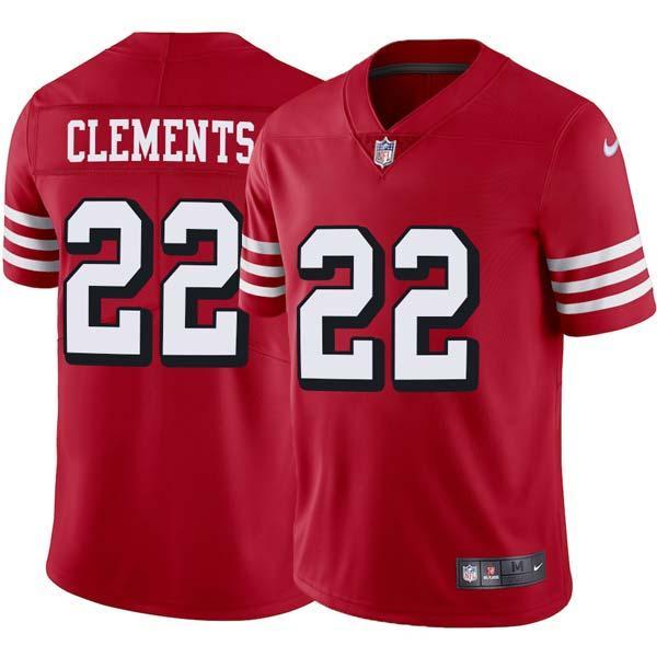 Red Throwback Nate Clements 49ers Jersey Custom Sewn-on Patches Mens Womens Youth