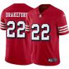 Red Throwback Tyronne Drakeford 49ers Jersey Custom Sewn-on Patches Mens Womens Youth