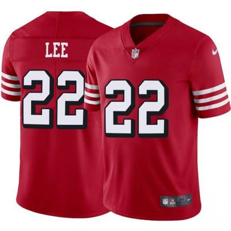 Red Throwback Amp Lee 49ers Jersey Custom Sewn-on Patches Mens Womens Youth