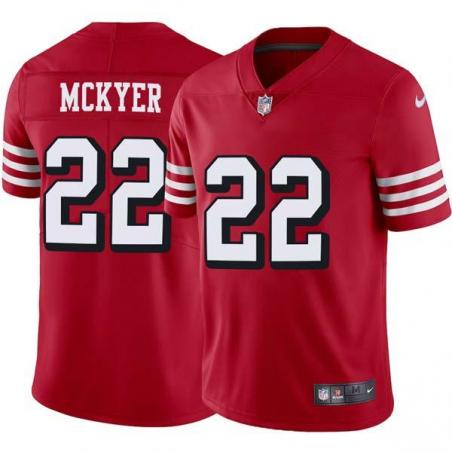 Red Throwback Tim McKyer 49ers Jersey Custom Sewn-on Patches Mens Womens Youth