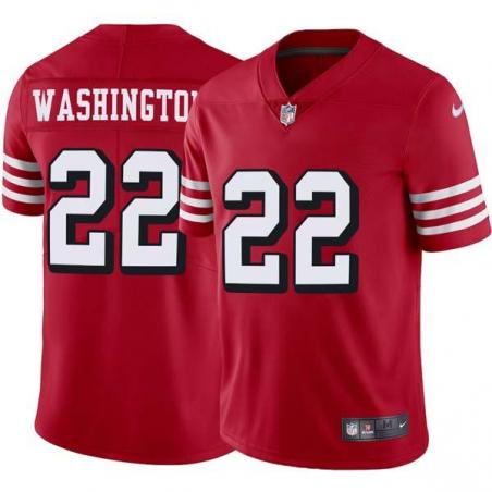 Red Throwback Vic Washington 49ers Jersey Custom Sewn-on Patches Mens Womens Youth