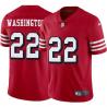 Red Throwback Vic Washington 49ers Jersey Custom Sewn-on Patches Mens Womens Youth