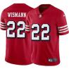 Red Throwback Pete Wismann 49ers Jersey Custom Sewn-on Patches Mens Womens Youth