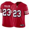 Red Throwback Johnny Fuller 49ers Jersey Custom Sewn-on Patches Mens Womens Youth