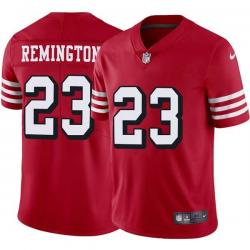 Red Throwback Bill Remington 49ers Jersey Custom Sewn-on Patches Mens Womens Youth