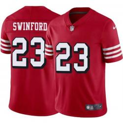 Red Throwback Wayne Swinford 49ers Jersey Custom Sewn-on Patches Mens Womens Youth