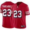 Red Throwback Bruce Threadgill 49ers Jersey Custom Sewn-on Patches Mens Womens Youth